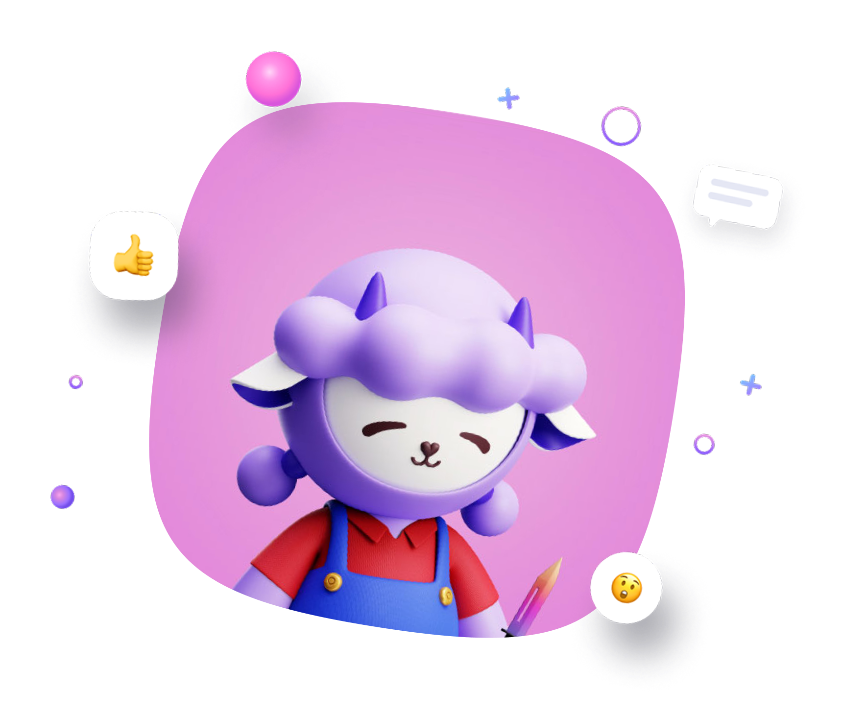 Cheerful character mascot